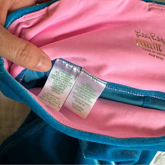 Lilly Pulitzer Luxletic Weekender High Rise Velour Leggings UPF 50+ size large - Picture 9 of 9